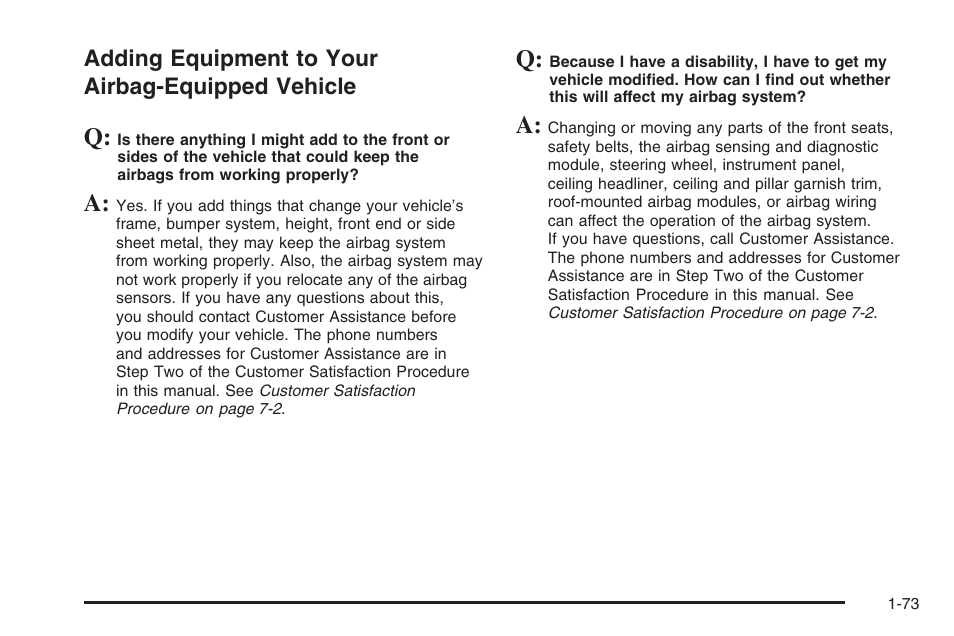 Adding equipment to your airbag-equipped vehicle, Adding equipment to your airbag-equipped, Vehicle -73 | Saturn 2006 Vue User Manual | Page 79 / 412