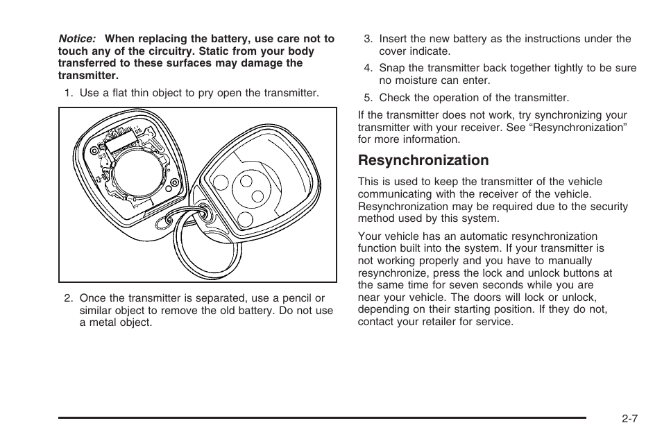 Resynchronization | Saturn 2006 Vue User Manual | Page 89 / 412