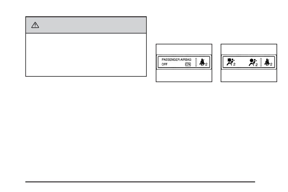 Passenger airbag status indicator, Passenger airbag status indicator -33, Passenger | Airbag status indicator, Caution | Saturn 2008 Aura User Manual | Page 161 / 406