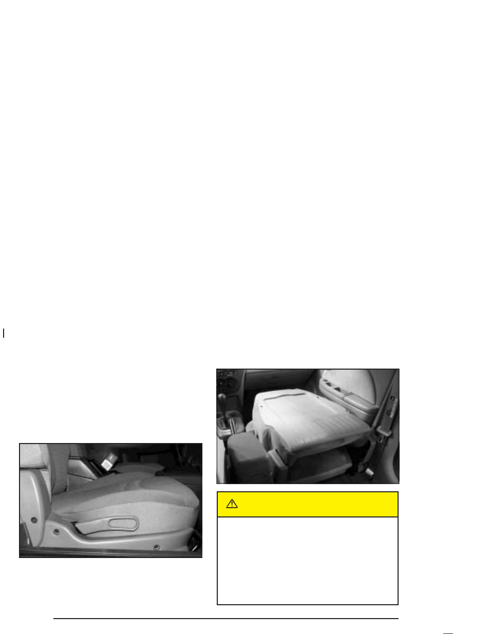 Passenger folding seatback, Passenger folding seatback -6, Caution | Saturn 2004 Ion User Manual | Page 12 / 380