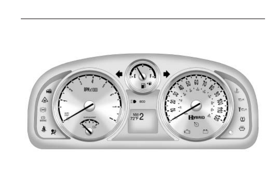 Instrument panel cluster | Saturn 2009 VUE Hybrid User Manual | Page 125 / 346