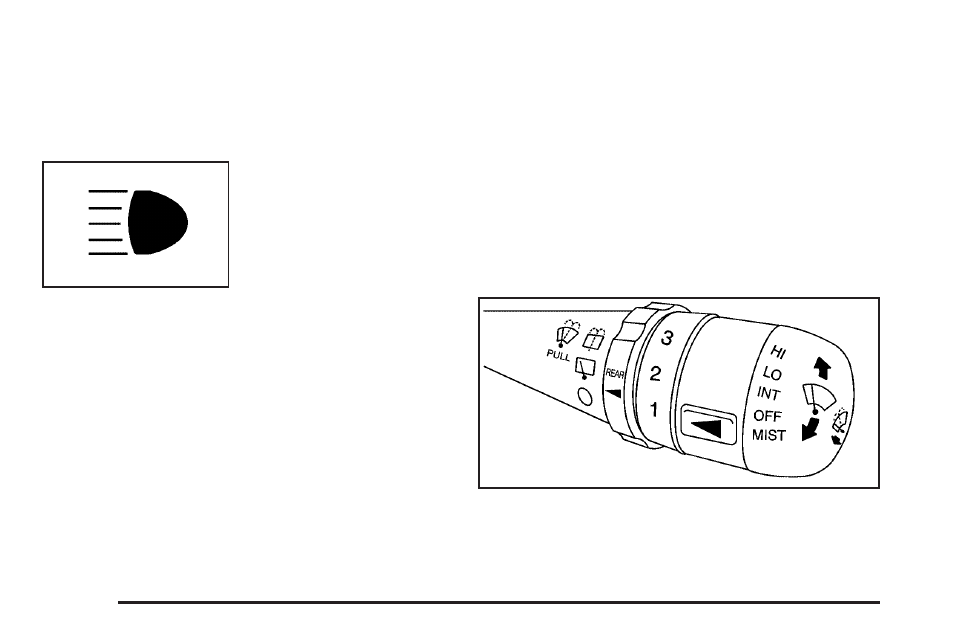 Headlamp high/low-beam changer, Flash-to-pass, Windshield wipers | Windshield, Wipers | Saturn 2007 Vue User Manual | Page 144 / 470