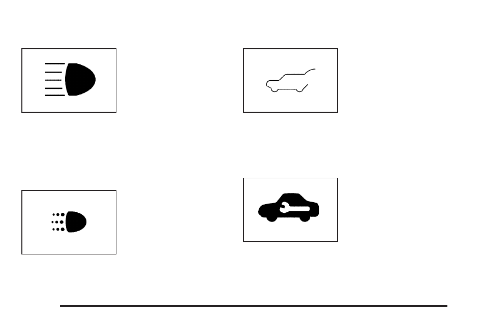 Highbeam on light, Daytime running lamps (drl) indicator light, Gate ajar light | Service vehicle soon light, Highbeam on light daytime running lamps (drl), Indicator light, Gate ajar light service vehicle soon light | Saturn 2007 Vue User Manual | Page 180 / 470