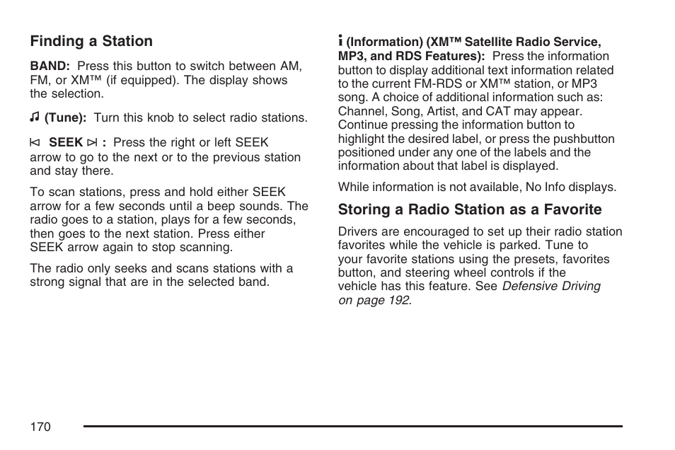 Saturn 2007 Sky User Manual | Page 170 / 384