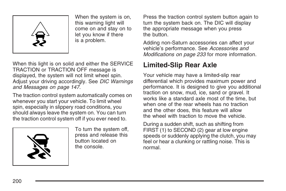 Limited-slip rear axle | Saturn 2007 Sky User Manual | Page 200 / 384