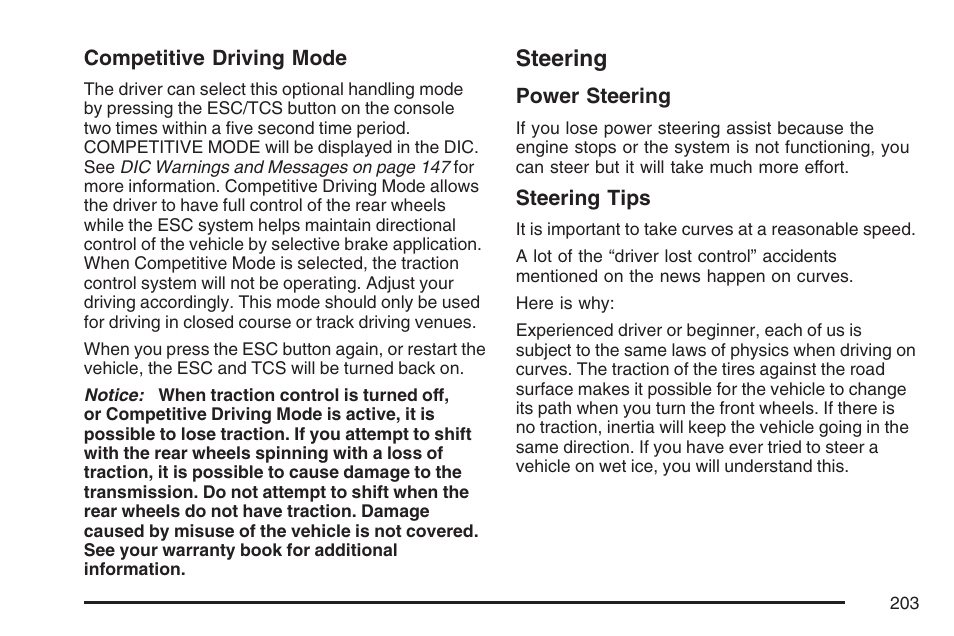 Steering | Saturn 2007 Sky User Manual | Page 203 / 384