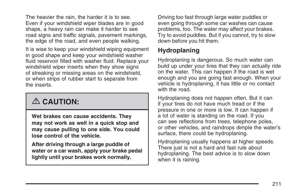 Caution | Saturn 2007 Sky User Manual | Page 211 / 384