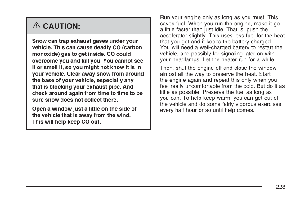 Caution | Saturn 2007 Sky User Manual | Page 223 / 384