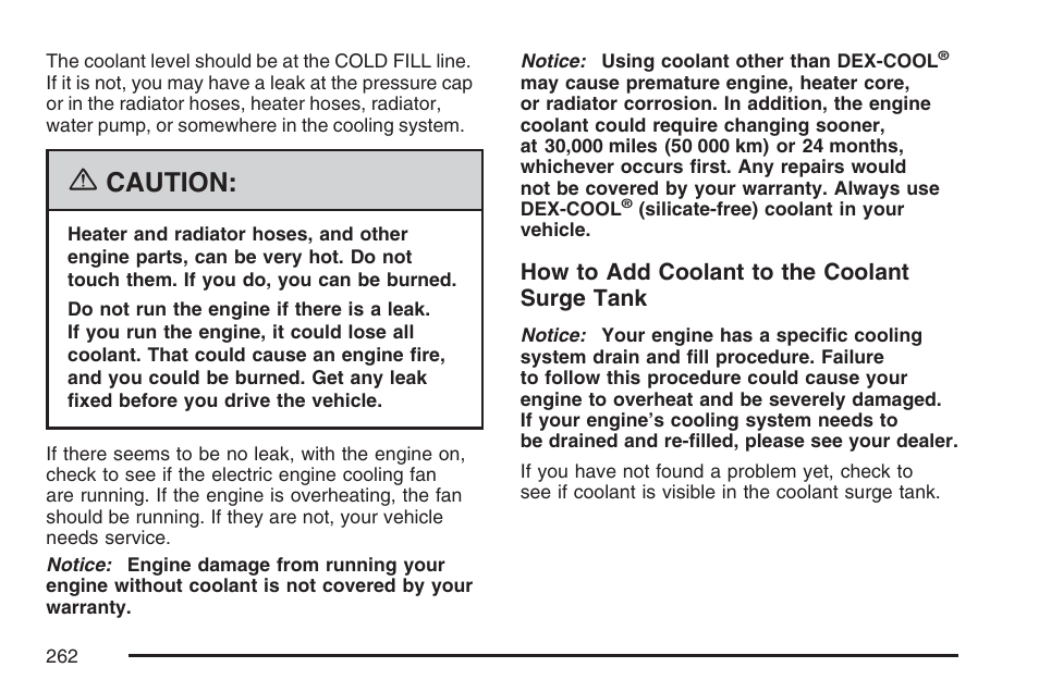 Caution | Saturn 2007 Sky User Manual | Page 262 / 384