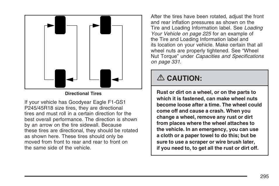Caution | Saturn 2007 Sky User Manual | Page 295 / 384