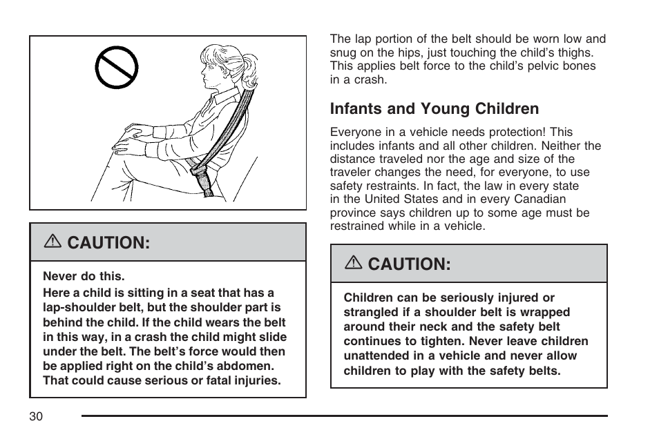 Infants and young children | Saturn 2007 Sky User Manual | Page 30 / 384