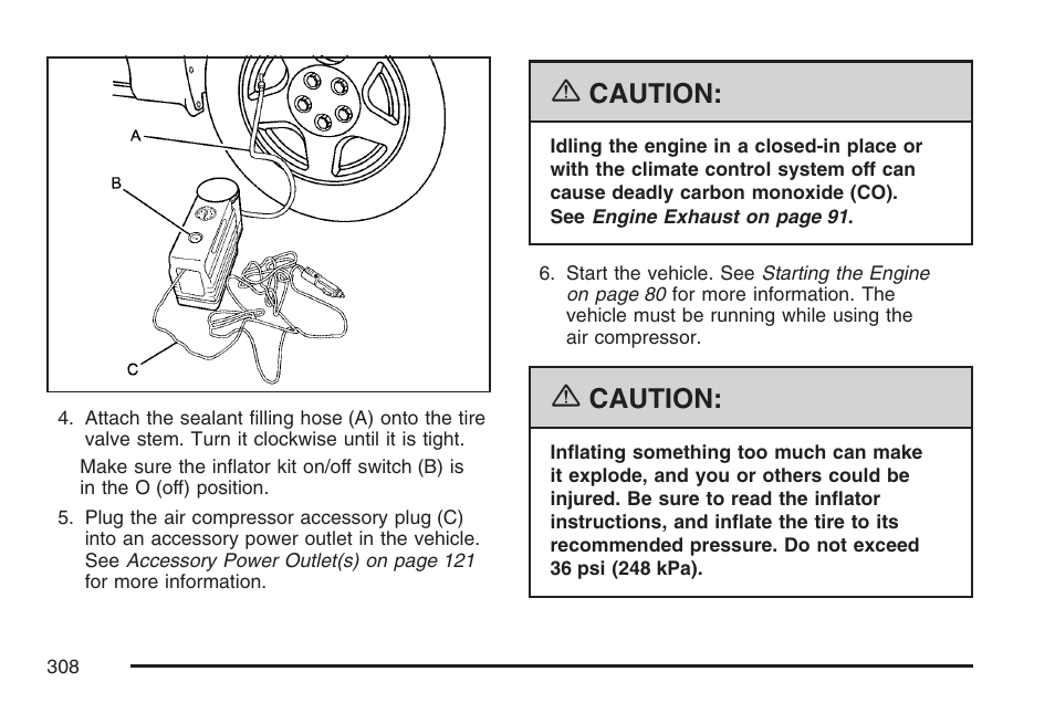 Caution | Saturn 2007 Sky User Manual | Page 308 / 384