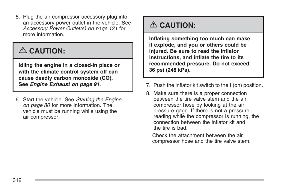 Caution | Saturn 2007 Sky User Manual | Page 312 / 384