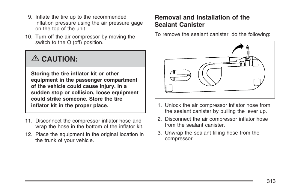 Caution | Saturn 2007 Sky User Manual | Page 313 / 384