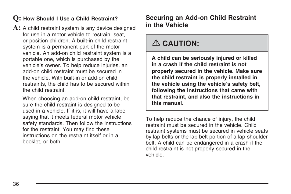 Caution | Saturn 2007 Sky User Manual | Page 36 / 384