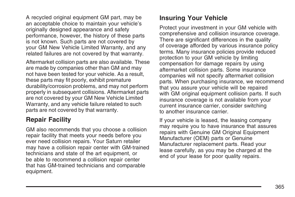 Saturn 2007 Sky User Manual | Page 365 / 384