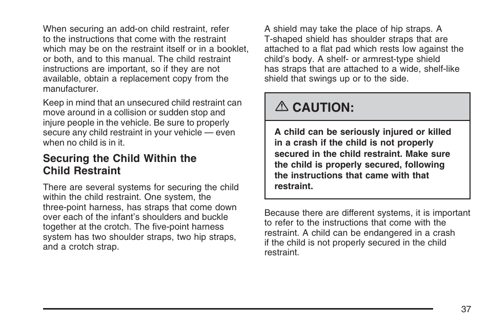 Caution | Saturn 2007 Sky User Manual | Page 37 / 384