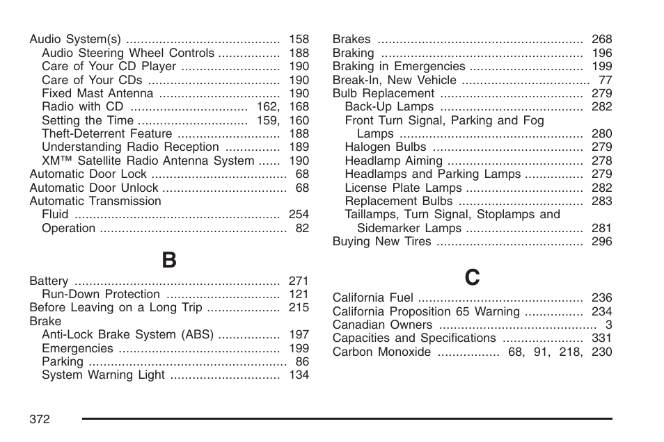 Saturn 2007 Sky User Manual | Page 372 / 384