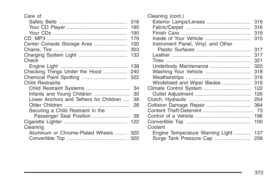 Saturn 2007 Sky User Manual | Page 373 / 384