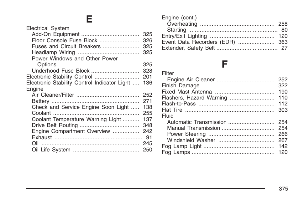 Saturn 2007 Sky User Manual | Page 375 / 384