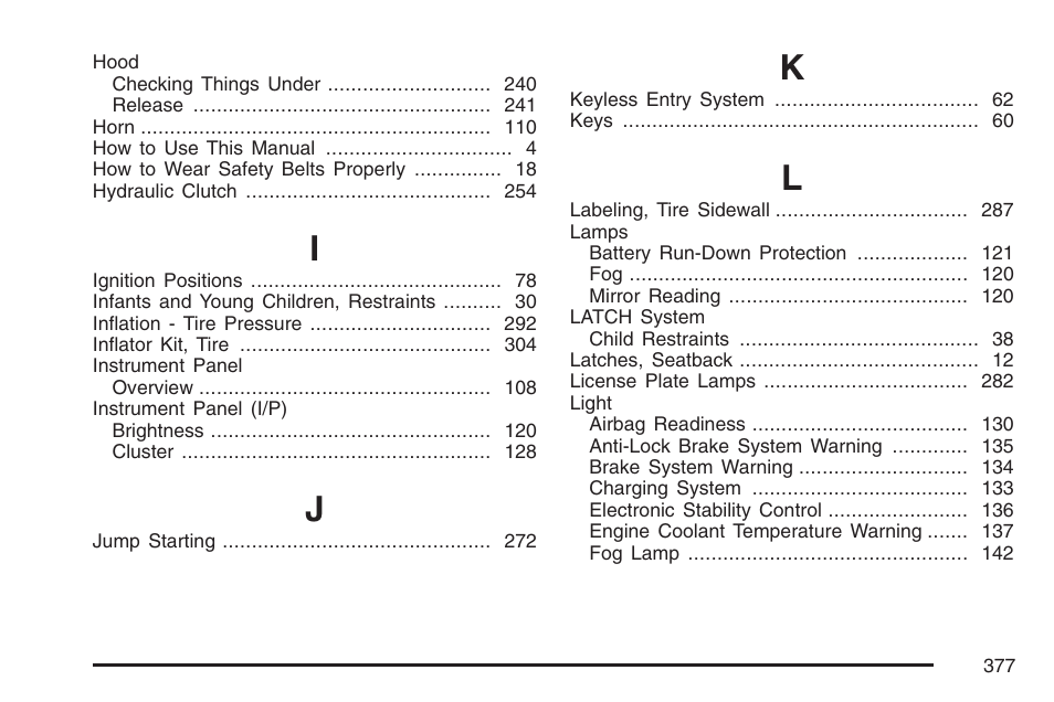Saturn 2007 Sky User Manual | Page 377 / 384