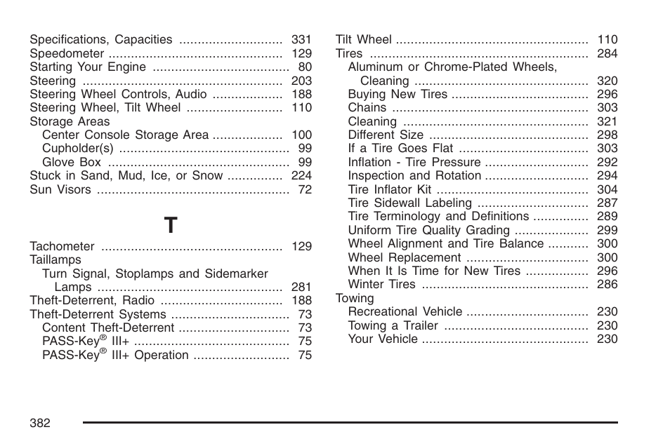 Saturn 2007 Sky User Manual | Page 382 / 384