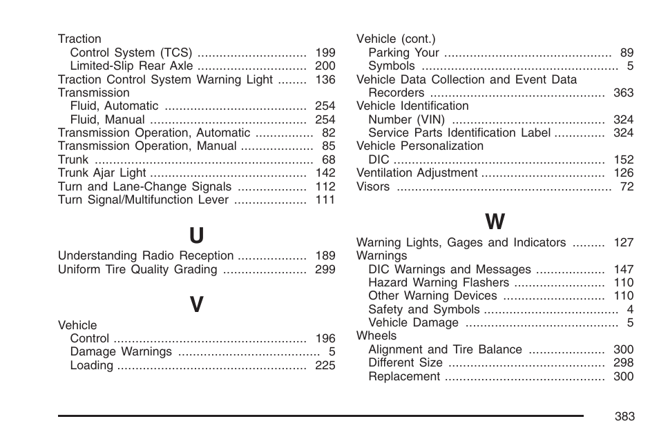 Saturn 2007 Sky User Manual | Page 383 / 384