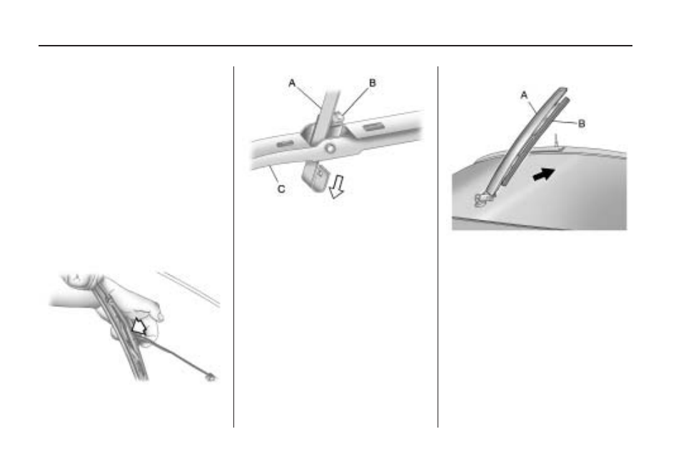 Windshield wiper blade replacement, Windshield wiper blade, Replacement | Replacement -42 | Saturn 2009 VUE User Manual | Page 290 / 386