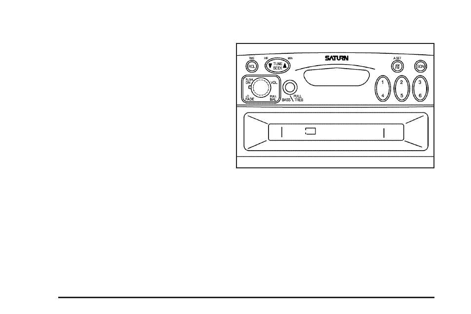 Am-fm radio, Setting the time for radios without, Radio data systems (rds) -40 | Setting the time for radios with radio, Data systems (rds) -40, Am-fm radio -40 | Saturn 2005 Vue User Manual | Page 146 / 384