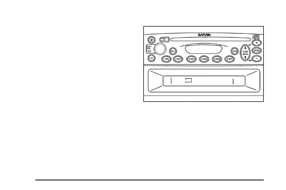 Radio with cd (base level), Radio with cd (base level) -42, Setting the tone (bass/treble) | Adjusting the speakers (balance/fade), Playing the radio | Saturn 2005 Vue User Manual | Page 148 / 384
