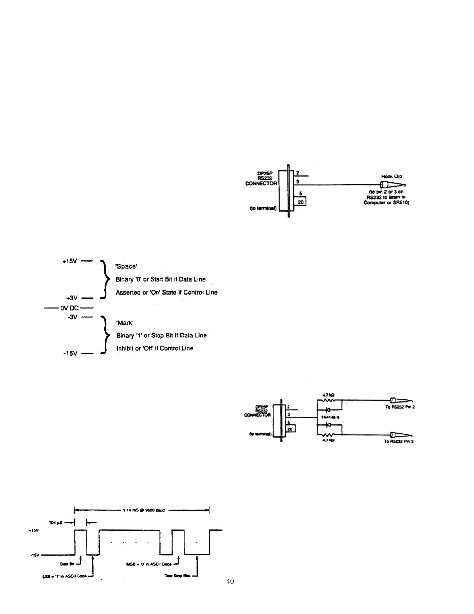 Stop bits, Parity, Voltage levels | Final tip | SRS Labs SR510 User Manual | Page 44 / 73