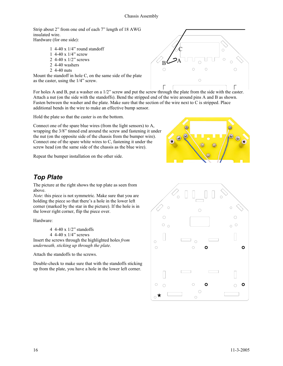 Top plate, Ab c | SRS Labs SRS Robot Level 1 Kit User Manual | Page 16 / 34