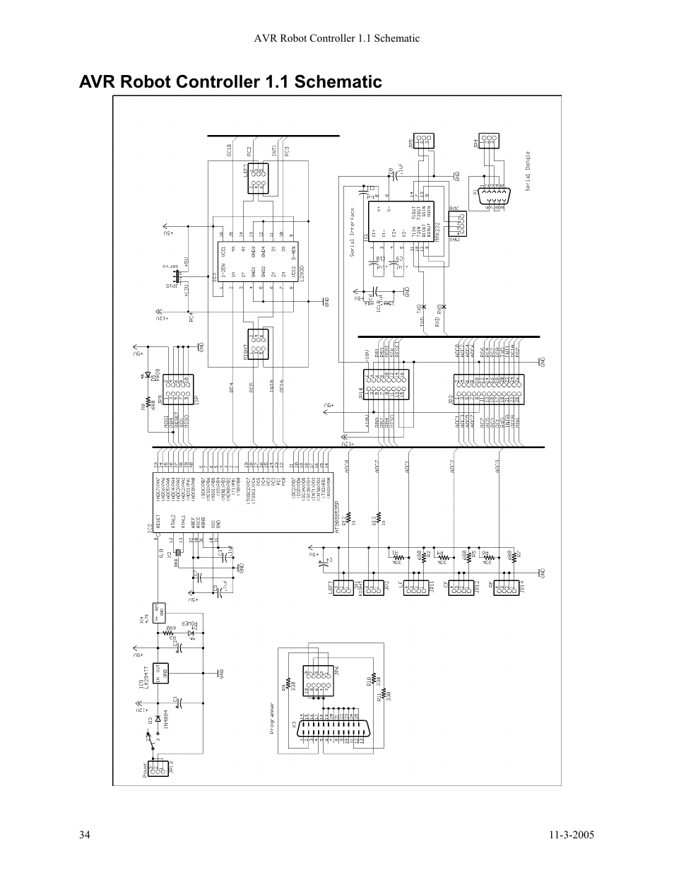 Avr robot controller 1.1 schematic | SRS Labs SRS Robot Level 1 Kit User Manual | Page 34 / 34