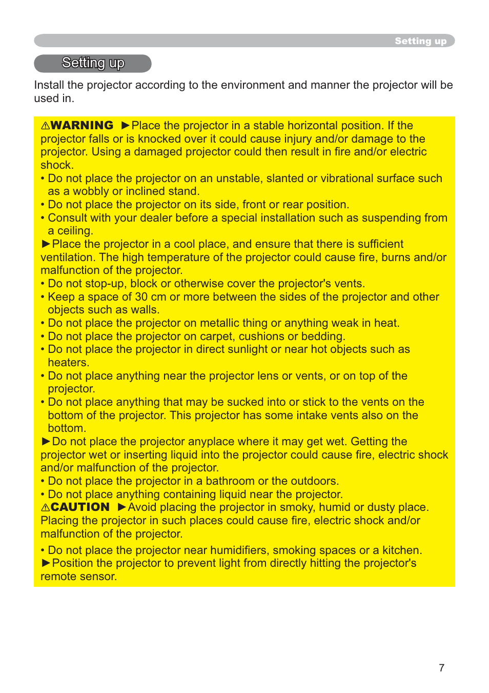 Setting up | SRS Labs CP-X505/CP-X605 User Manual | Page 7 / 69