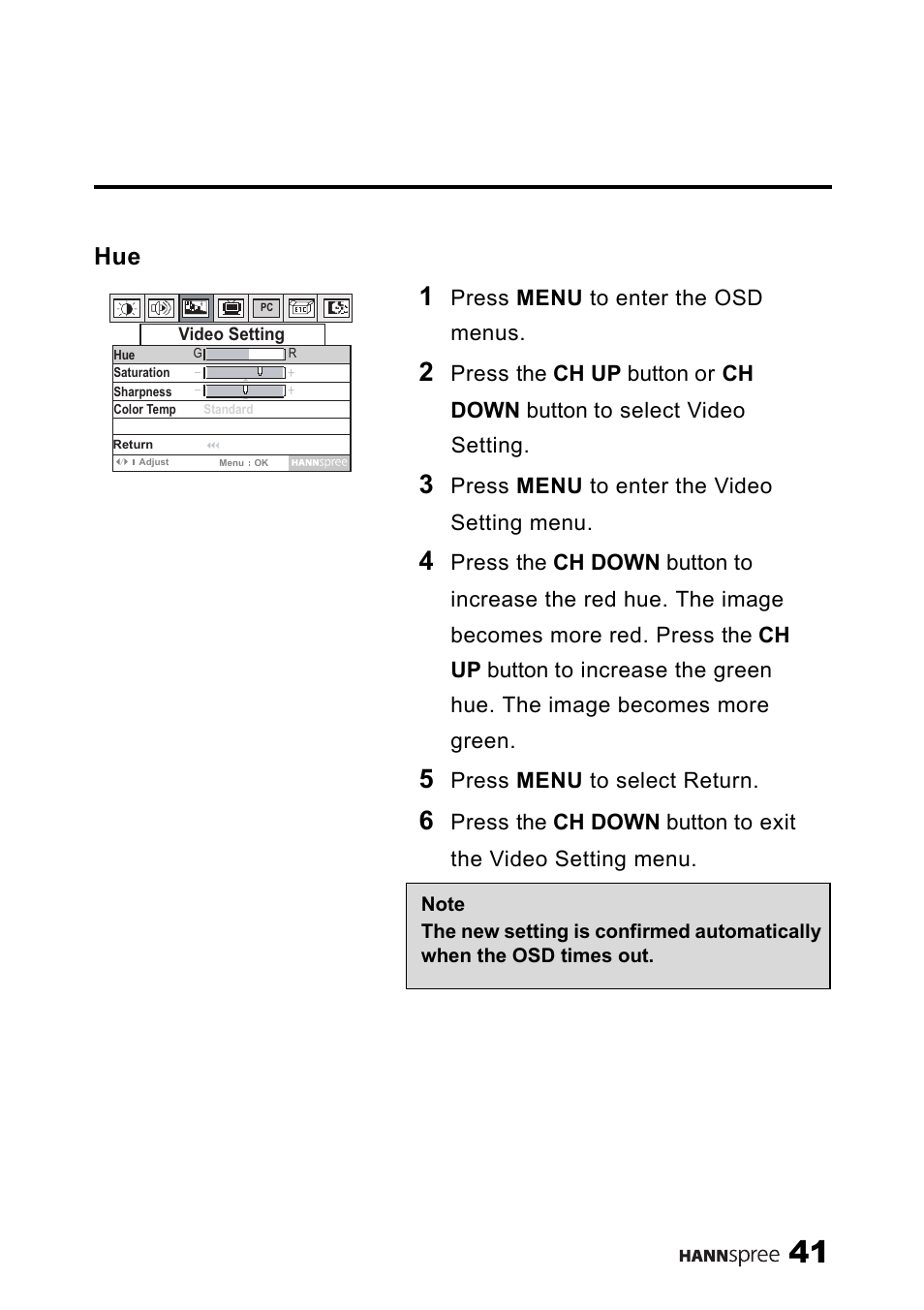 SRS Labs HANNSPREE NTSCTVTWEN1203 User Manual | Page 42 / 73