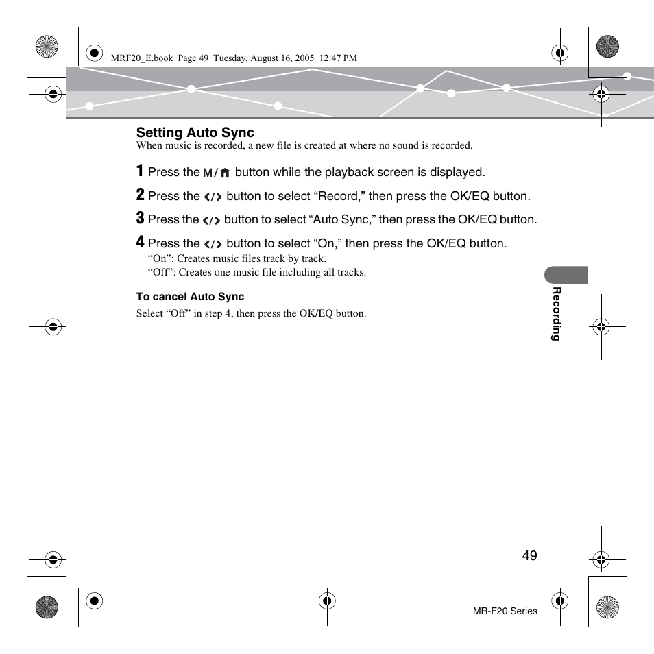 SRS Labs MR-F20 User Manual | Page 49 / 87