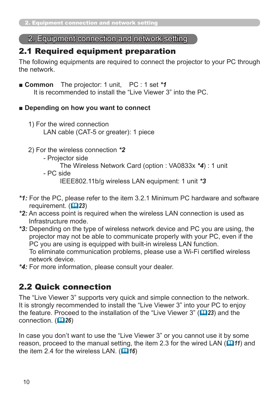 2 quick connection | SRS Labs Projector 8953H User Manual | Page 10 / 121