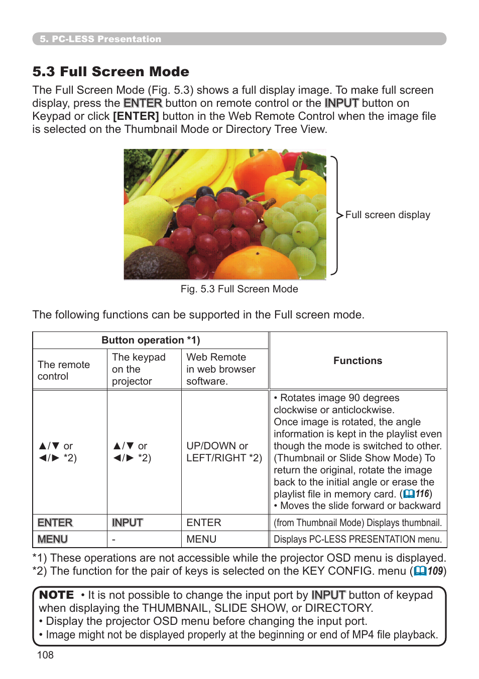 3 full screen mode | SRS Labs Projector 8953H User Manual | Page 108 / 121