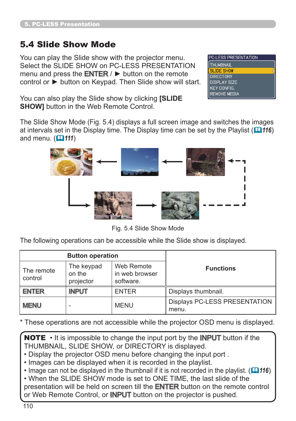 4 slide show mode | SRS Labs Projector 8953H User Manual | Page 110 / 121