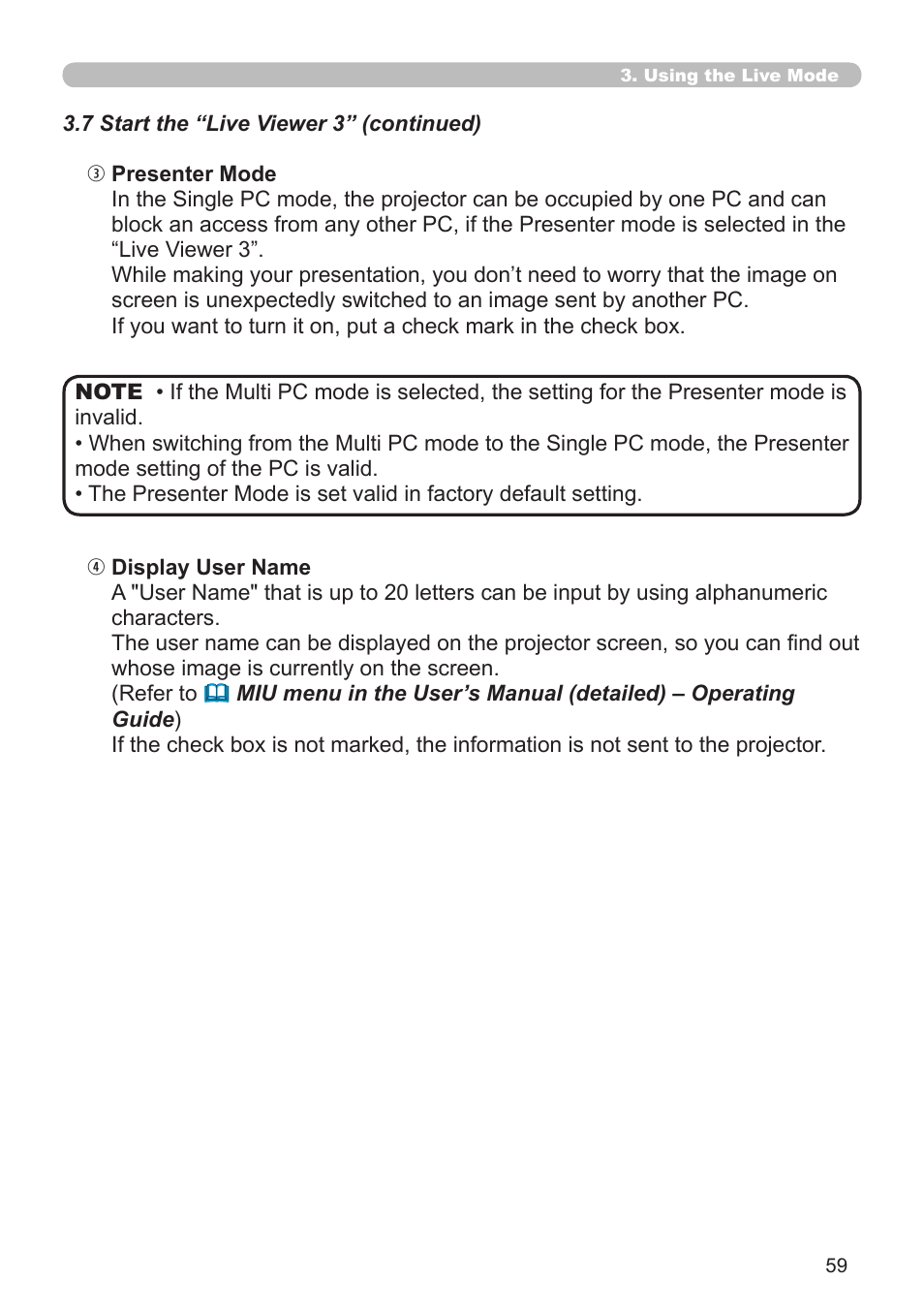 SRS Labs Projector 8953H User Manual | Page 59 / 121