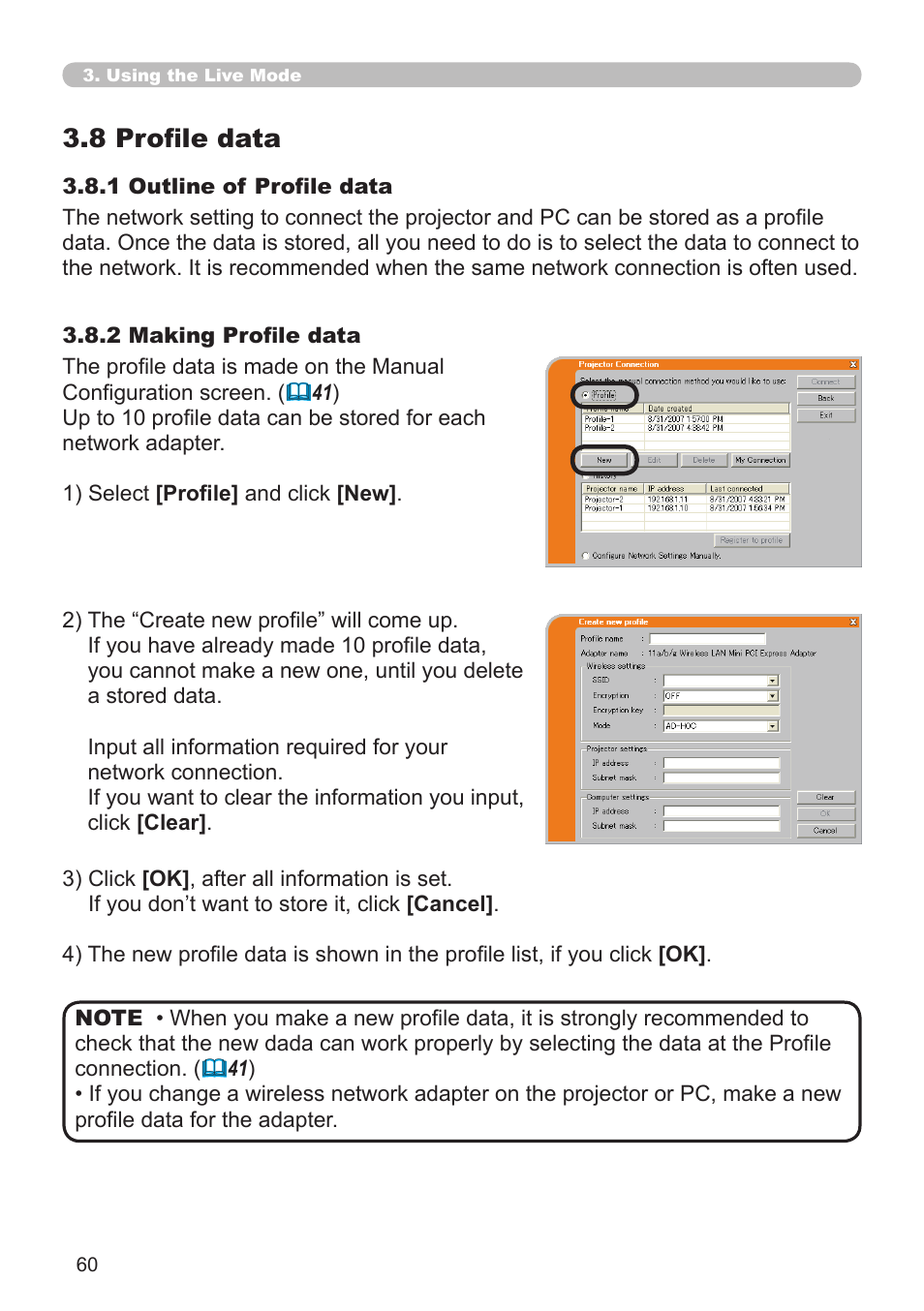 8 profile data | SRS Labs Projector 8953H User Manual | Page 60 / 121