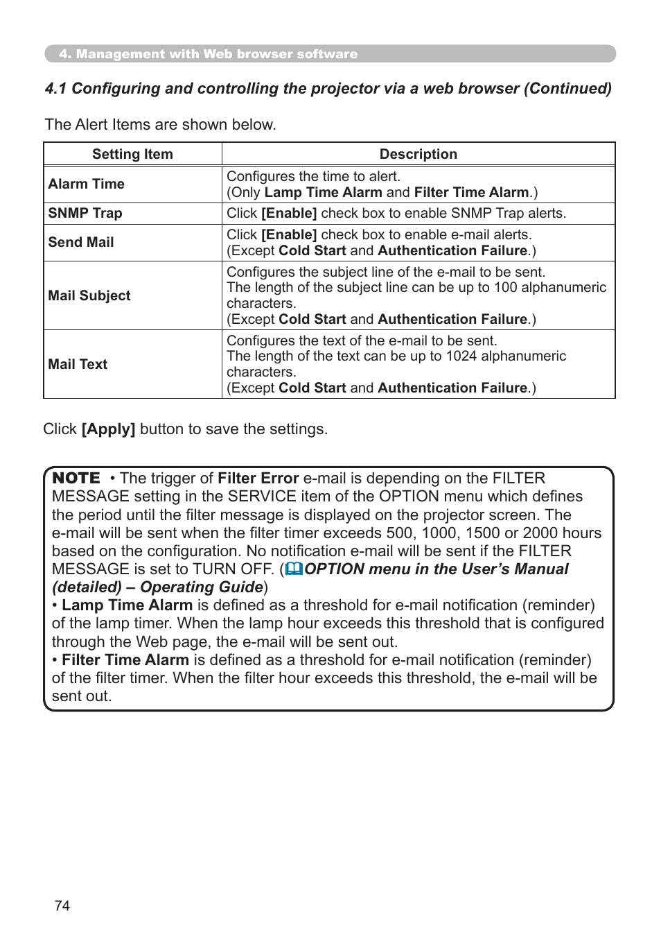 SRS Labs Projector 8953H User Manual | Page 74 / 121