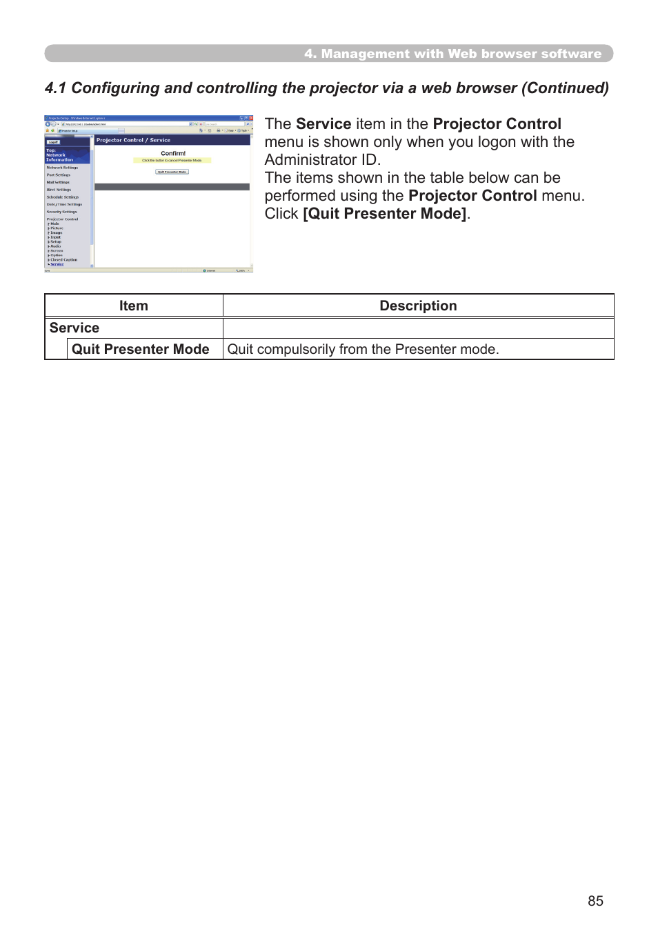 SRS Labs Projector 8953H User Manual | Page 85 / 121