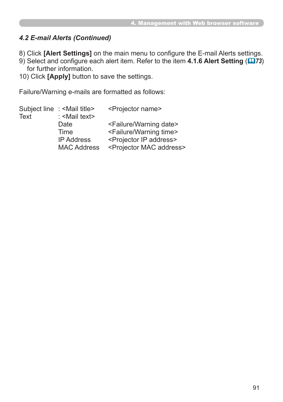 SRS Labs Projector 8953H User Manual | Page 91 / 121