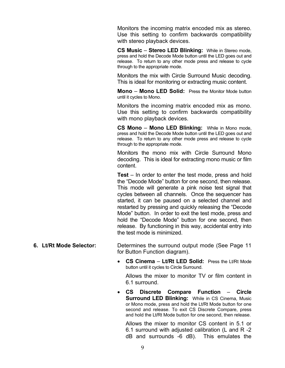 SRS Labs CSD-07D User Manual | Page 10 / 16