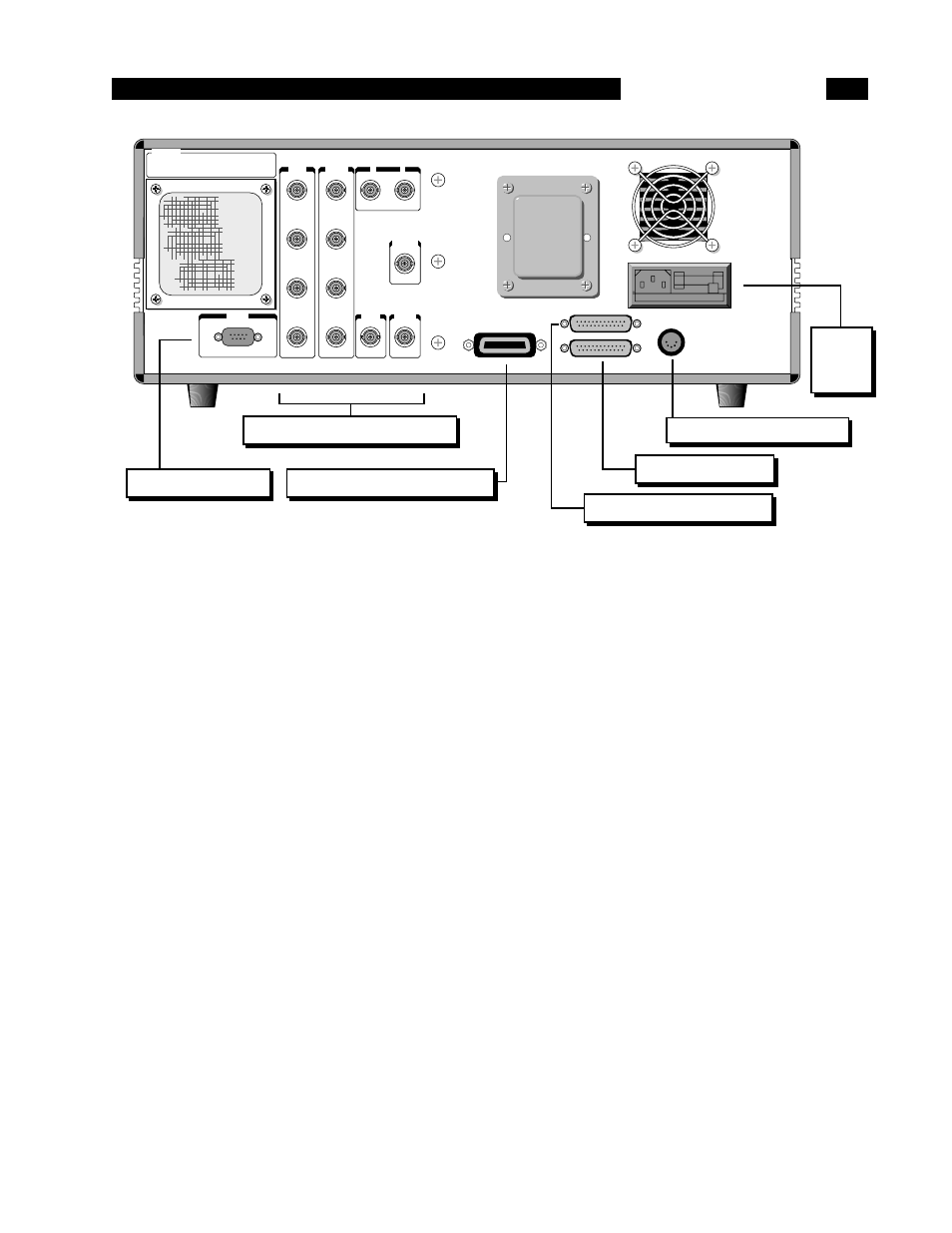 Rear panel, Power entry module, Ieee-488 connector | Rs232 connector, Parallel printer connector, Pc keyboard connector, Preamp connector | SRS Labs SR850 User Manual | Page 107 / 290