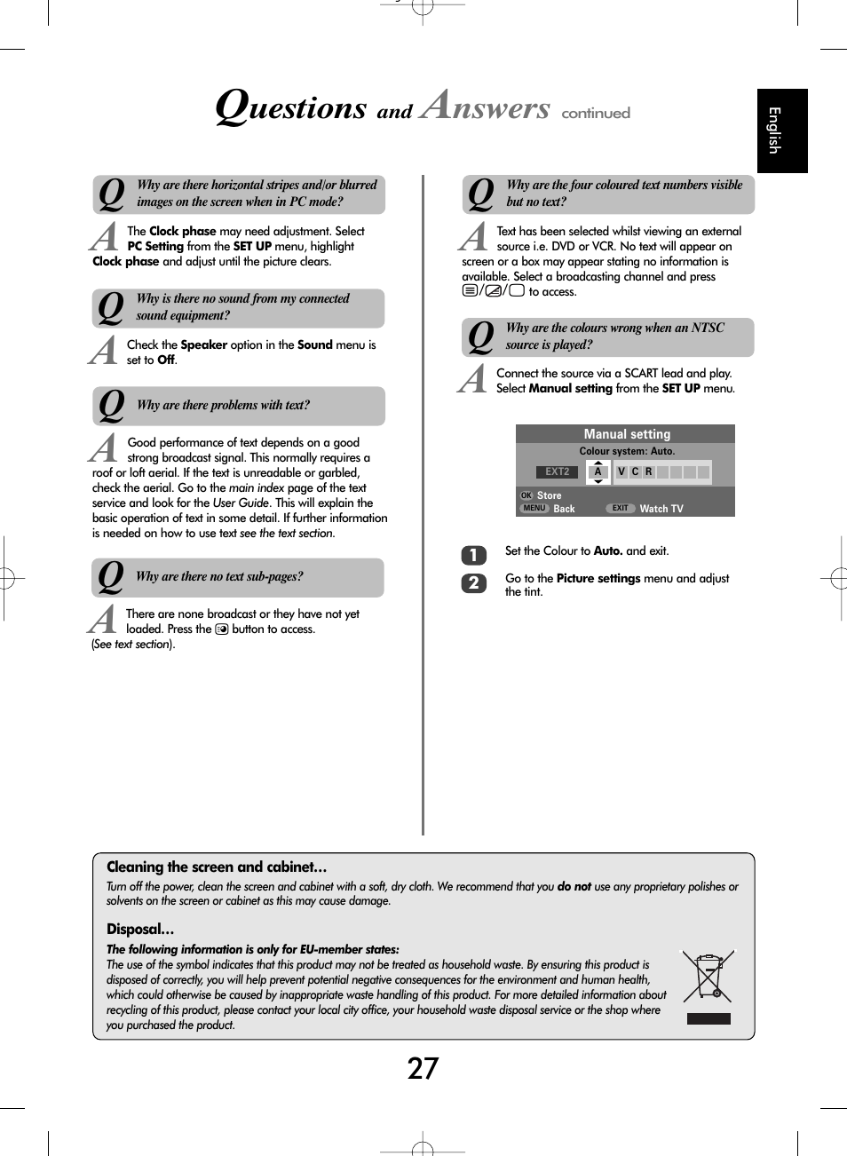 Uestions, Nswers | SRS Labs WL66 User Manual | Page 27 / 28