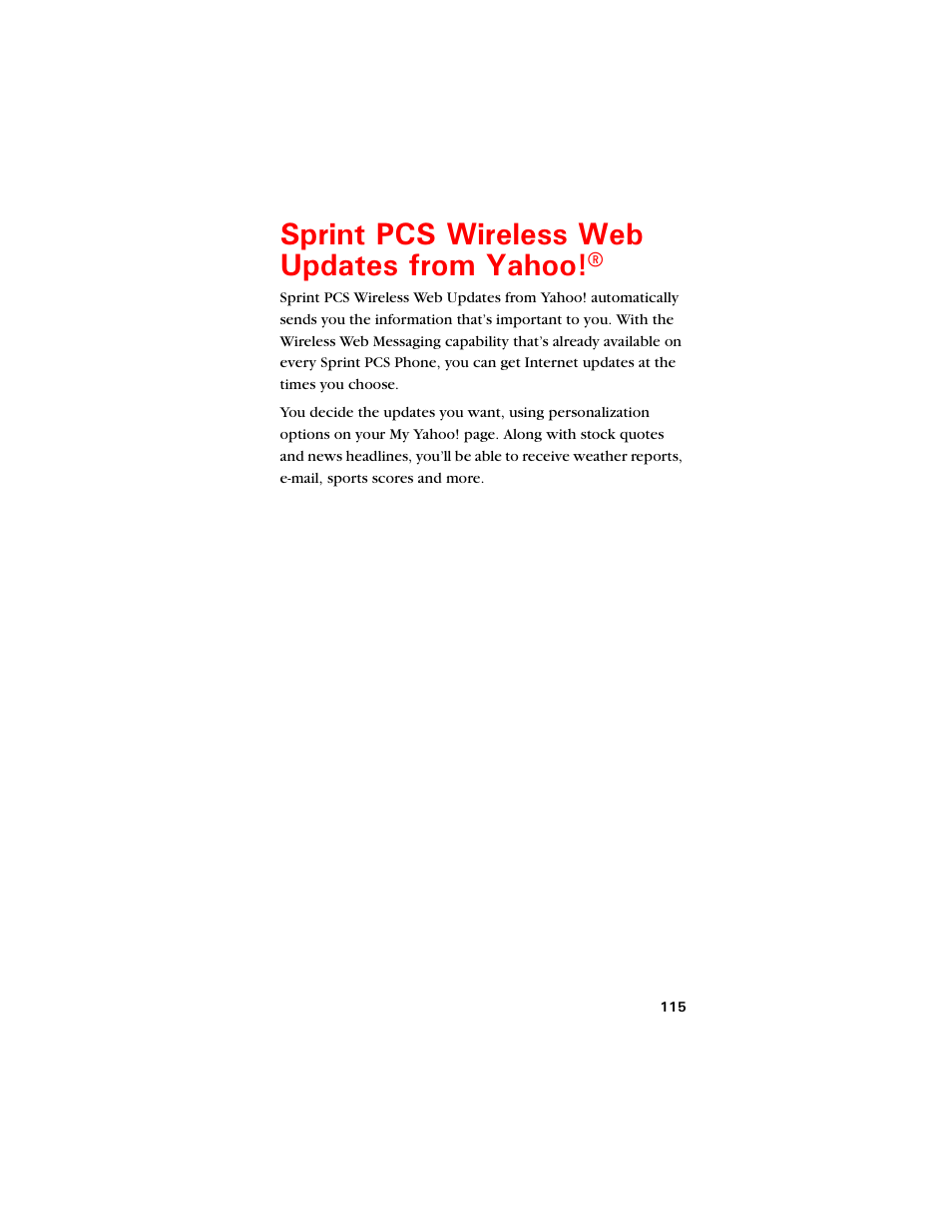 Sprint pcs wireless web updates from yahoo, 5rtkpv 2%5 9ktgnguu 9gd 7rfcvgu htqo ;cjqq s | Samsung SCH-8500 User Manual | Page 119 / 138