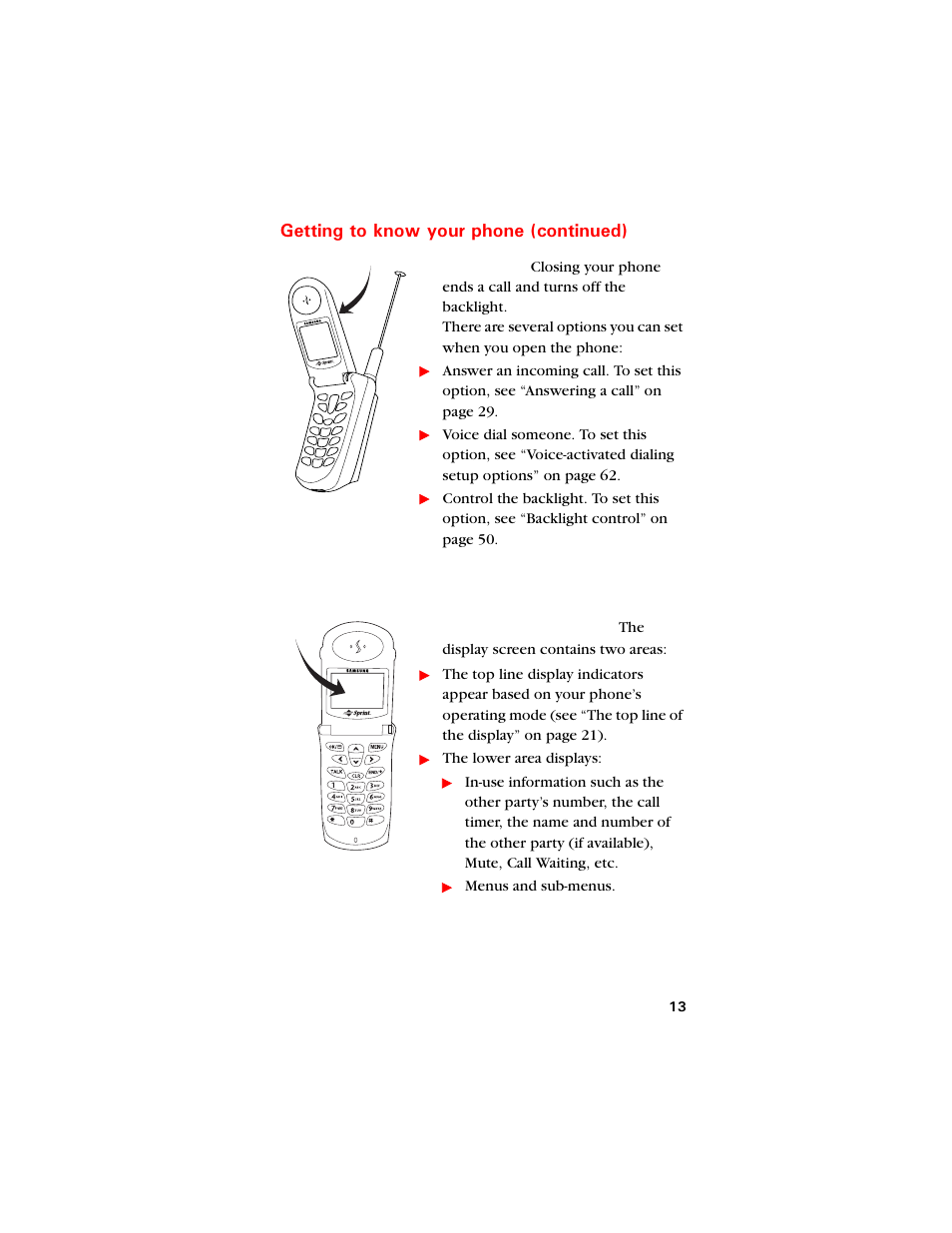 Active flip, Backlit display screen, Gvvkpi vq mpqy [qwt rjqpg eqpvkpwgf | Samsung SCH-8500 User Manual | Page 17 / 138