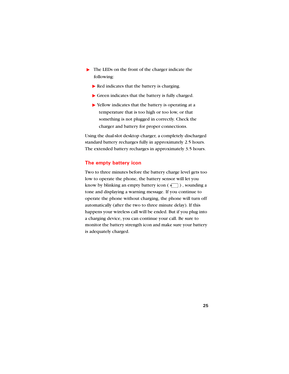 The empty battery icon | Samsung SCH-8500 User Manual | Page 29 / 138